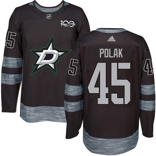 Adidas Men Dallas Stars #45 Roman Polak Black 1917-2017 100th Anniversary Stitched NHL Jersey